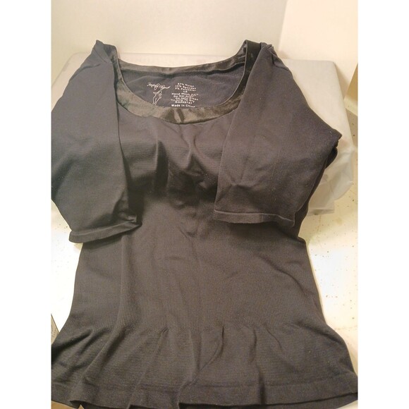 Heavenly Shapewear Black Tshirt 1x Shortsleeve 99747 Comfort Control Quality - Picture 1 of 16